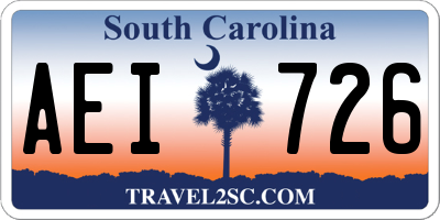 SC license plate AEI726
