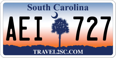SC license plate AEI727