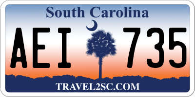 SC license plate AEI735