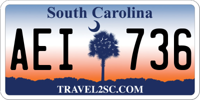 SC license plate AEI736