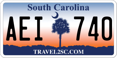 SC license plate AEI740