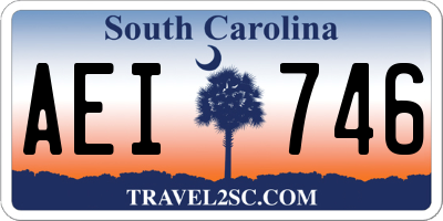 SC license plate AEI746