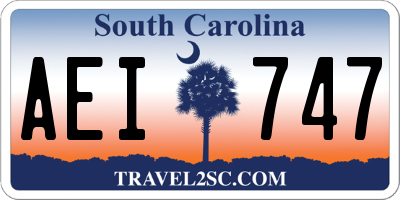SC license plate AEI747