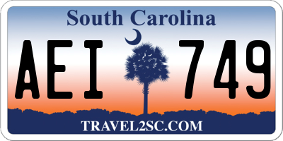 SC license plate AEI749
