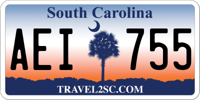 SC license plate AEI755