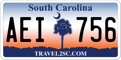 SC license plate AEI756