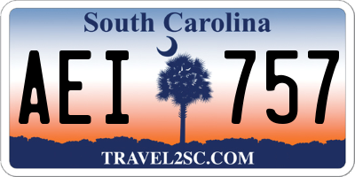 SC license plate AEI757