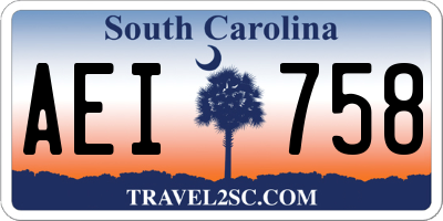 SC license plate AEI758