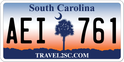 SC license plate AEI761