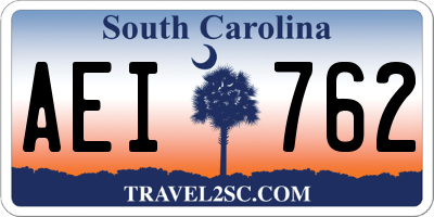 SC license plate AEI762