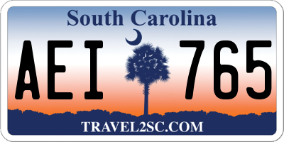 SC license plate AEI765