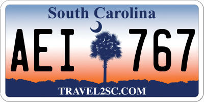 SC license plate AEI767