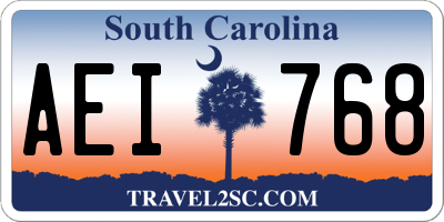 SC license plate AEI768