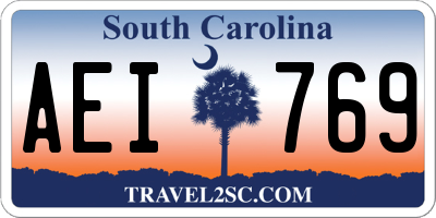 SC license plate AEI769