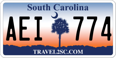 SC license plate AEI774