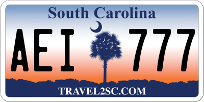 SC license plate AEI777