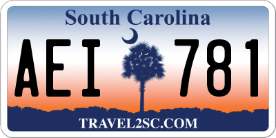 SC license plate AEI781