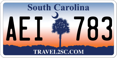 SC license plate AEI783