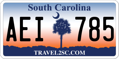 SC license plate AEI785