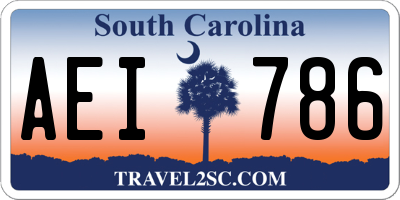SC license plate AEI786
