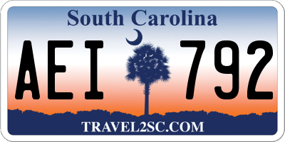 SC license plate AEI792