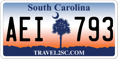 SC license plate AEI793