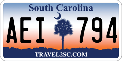 SC license plate AEI794