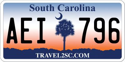 SC license plate AEI796