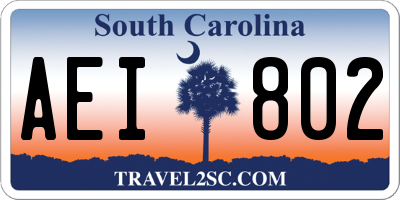 SC license plate AEI802