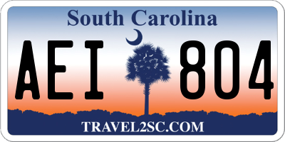 SC license plate AEI804