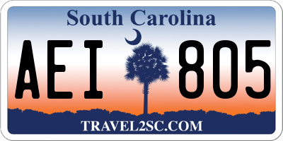 SC license plate AEI805