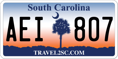 SC license plate AEI807