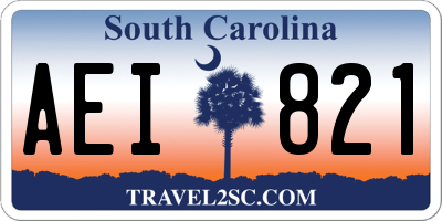 SC license plate AEI821