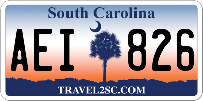 SC license plate AEI826