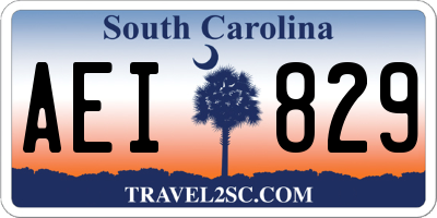 SC license plate AEI829