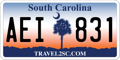 SC license plate AEI831