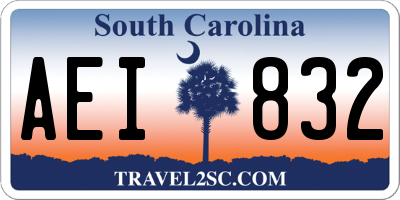 SC license plate AEI832
