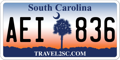 SC license plate AEI836