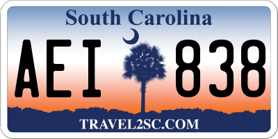SC license plate AEI838