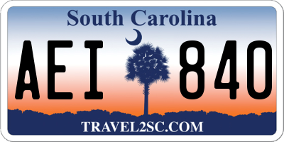 SC license plate AEI840