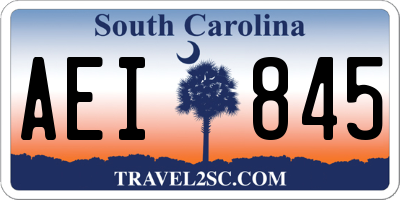 SC license plate AEI845