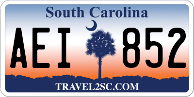 SC license plate AEI852