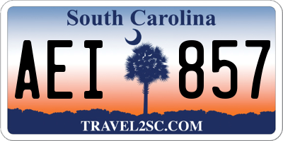 SC license plate AEI857
