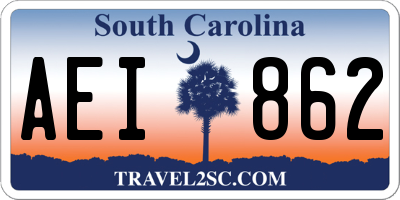 SC license plate AEI862