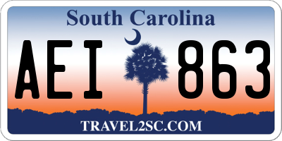 SC license plate AEI863