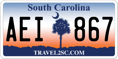 SC license plate AEI867