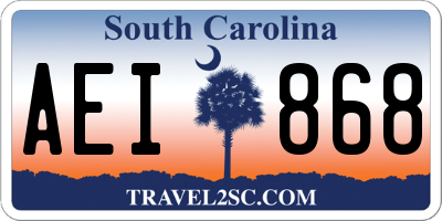 SC license plate AEI868