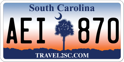SC license plate AEI870