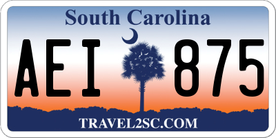 SC license plate AEI875