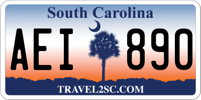SC license plate AEI890